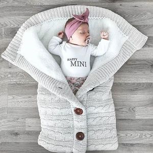 Sacos de dormir Baby Inverno Bolsa de malha grossa IMITAÇÃO Infantil Cashmere Liner Sleeps Macks Nascido Swaddle Wrap Costa