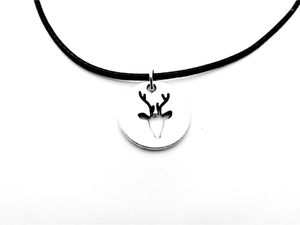 Pendant Necklaces Origami Love Deer Horn Antler Necklace Hollow Outline Animal Moose For Women Minimalist Jewelry