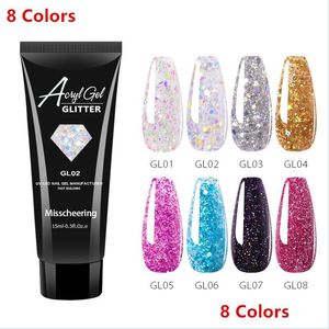 Gel per unghie 15Ml Gel per unghie Acrilico Glitter Rosa Bianco Trasparente Uv Led Suggerimenti per la costruzione Slip Quick Extension Polish 100Pcs Drop Delivery 2022 H Dhq0C