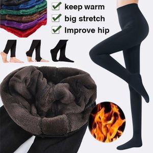 Women's Leggings 25# Winter Pants Warm Women High Waist Push Up Girl Elastic Thicken Velvet Thermal Skinny Fleece Legging L221019