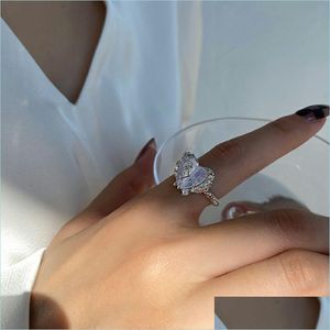 Кластерные кольца кластерные кольца Cosysail urregar Seart Ring для женской девушки романтик открытый регулируемый пальцем подарки на день рождения ювелирные изделия Dhxrz