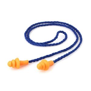 Mjuk silikon Corded Ear Plug Protector återanvändbart hörselskydd Brusreducering Bekväm öronproppar öronmuff