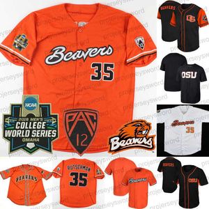 #35 Adley Rutschman Oregon State Beavers Jersey NCAA 2018 College World Series Pac 12 Patch Benutzerdefinierte Baseball-Trikots mit beliebigen Namen und Nummern S-6XL