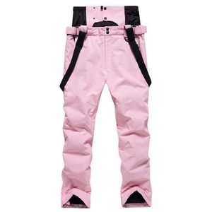 Calças de esqui com babador unissex esqui à prova d'água de snowboard esportes de neve de snowboard masculino Mulheres equipamentos de inverno ao ar livre Bibs L221025