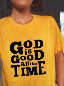 God Is All The Tee Time T-Shirt Religiöses christliches Shirt Glaube T-Shirts Damenmode