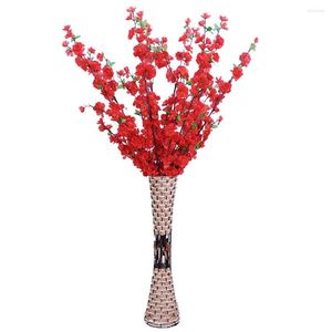 Fiori decorativi Stile country Fiore artificiale Vaso in rattan Matrimonio El Decorazione domestica fai da te Disposizione di accessori Vasi per cestini