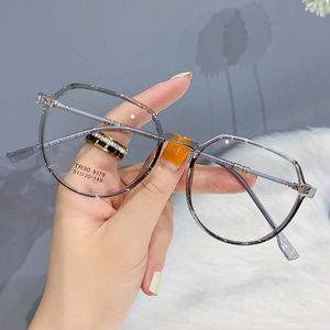 Ny TR90 anti Blu Ray Glasses Fashion Trendy Plain Face Myopia Frame Women's Flat Lens Link1