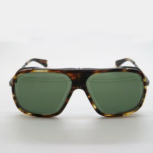 Occhiali da sole pilota da uomo in ferro nero Havana verde Run Way Frame Sunnies Occhiali da sole estivi Occhiali da sole UV400 da esterno con scatola