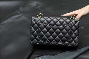 7A Top Designe custom luxury brand handbag channel Women's bag 2021 leather gold chain crossbody 2.55cm black and white pink cattle clip