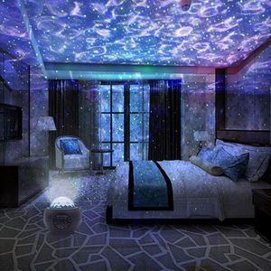 Colorful Ocean Wave Starry Galaxy Projector Nightlight Bluetooth USB Music Player Star Night Light Projection Lamp Gifts