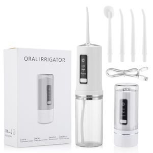 Other Oral Hygiene Electric Irrigator Detachable Dental Water Flosser Portable Teeth Clean 230ML Tank IPX7 4pcs Nozzels Cleaner 221101