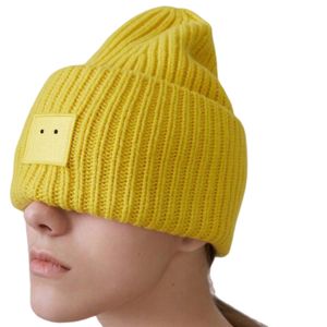 Designer beanie autumn winter knitted hat men and women beanies street outdoor fashion unisex hats couple smiling face cap various colors available 260g