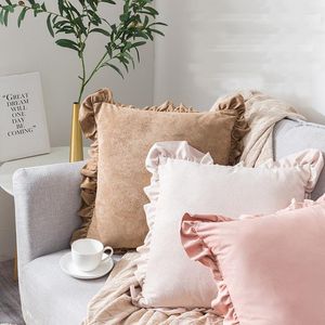 Kudde lotus blad dekorativt fodral fast vintage brun rosa kastskydd f￶r soffan soffa sovrum vardagsrum dekoration