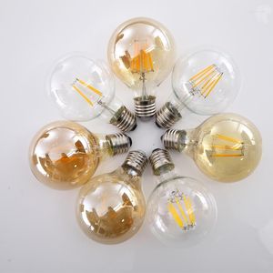 8W LED lamba G80 Amber Clear Dimmer Ampul E27 110V 220V Vintage Edison Filament Ampulleri Ev Dekoru İçin