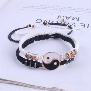Novo melhor amigo Bracelets para 2 pulseira de cord￣o ajust￡vel yin yang para amizade de amizade de amizade namorado menina link1