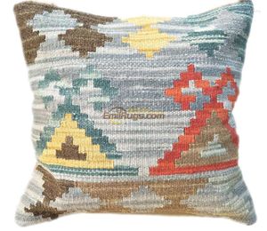 Pillow Vision Taste Turkey Manual Woll Webe Kilim Continuous System Model House