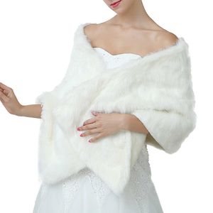 Faux Rabbit Fur Stole Bridal Shawls and Wraps Winter Fur Shrug Soft Warm Stoles