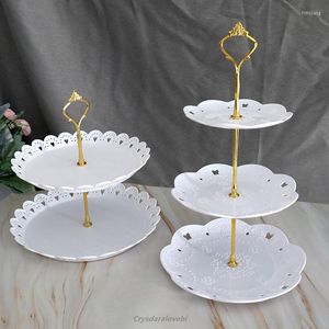 Bakeware Tools European-style Two-tier Fruit Bowl Birthday Party Dessert Stand Display Cake Tray Three-tier