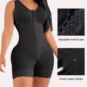 Kvinnor Shapers fajas colombianska kvinnors formade skummskummar rumpa lyftare full kropp shaper bbl mage kontroll bodysuit crotch ziper design xs 221102