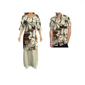 Sukienki imprezowe Niestandardowy moda moda klub bodycon samoan puletasi polinezyjska tradycyjna tradycyjna sukienka do projektowania 2 -częściowy zestaw