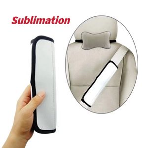 Sublimation White Blank Car Seat Safety Belt Pad Cover Neoprene Comfortable Replacement Shoulder Strap Pads Universal Cars Seats Belts Shoulders Straps