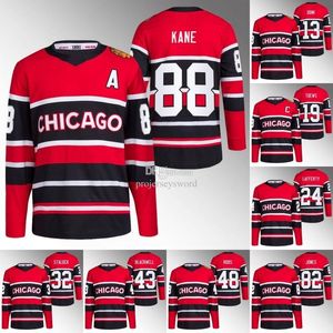 Custom College Wear Chicago Patrick Kane Blackhawks 2022 Обратный ретро -джерси Джонатан Тоус Сет Джонс Макс Доми Сэм Лафферти Калеб Джонс JA