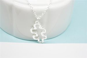 Halsketten mit Anhänger, hohler Umriss, Puzzleteil, Autismus-Bewusstsein, Zitat, Puzzle-Halskette, Mentor, Lehrer, Mutter, Freunde, bedeutungsvoller Charm-Schmuck