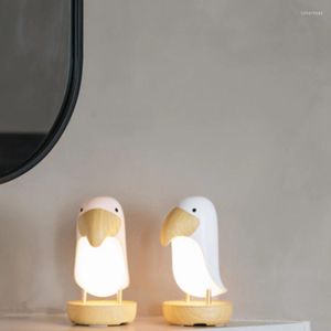 Luci notturne LED Tucano Uccello Luce Moderna Lampada da tavolo nordica USB Lampada da camera per la casa Luminario Arredamento camera da letto Studio Illuminazione per interni