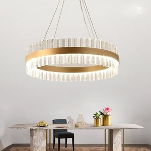 Lampadari moderni anelli di cristallo lampadario k9 cristalli cristalli a led lampada a ciondolo luminaire cucina decorazione per la casa illuminazione interni