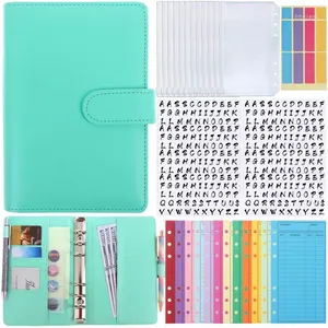 Gift Wrap A6 PU Leather Folder Budget Cash Envelope System Planning Expenditure Sheet And Labels For Bills Notepad