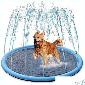 Giocattoli per cani Mastica Smmer Giocattolo per cani Splash Sprinkler Pad per cani Addensare Piscina per animali domestici Gioco interattivo all'aperto Tappetino per acqua Giocattoli Gatti e bambini Dh9Du