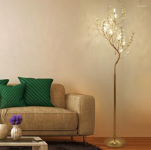 Floor Lamps Modern Luxury Crystal Tree LED Lamp American Living Room Bedroom Standing Light Nordic Kitchen Decorative Lighting Fixture