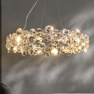 Modern baloncuklar kristal kolye lambaları Amerikan parlayan kolye ışıkları fikstürü Avrupa lüks yemek odası restoranı droplight ev kapalı ışık dekorasyonu