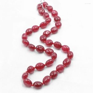 Gergin doğal taş boncuk kolye jades kısa zincirli kırmızı kızılcıklar kristal düzensiz kolyeler 9-11mm yakalar hediye takı 18 