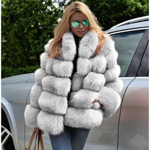 Kadınlar Kürk Faux Mink Ceket Kadın Kış Kış Kalın Sıcak Üst Moda Uzun Kollu Dış Giyim Kadın Kabarık Sahte Ceket Mantau Femme T221102