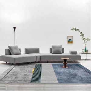 Tapijten moderne luxe vintage tapijt blauw grijs geometrisch patroon woonkamer slaapkamer tapijten kantoor sofa salontafel niet slip vloermat