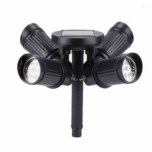 Solar Led Light Outdoor Garden Lights 4 Head 28LED Powered Lantern Adjustable Spotlight Waterproof Lawn Lamp