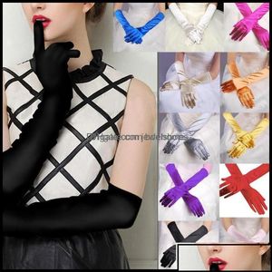 Fünf-Finger-Handschuhe, Fünf-Finger-Handschuhe, Fäustlinge, Hüte, Schals, Mode-Accessoires, Satin, lang, für Damen, Braut, Abend, Party, Abschlussball, Guantes Otxhr