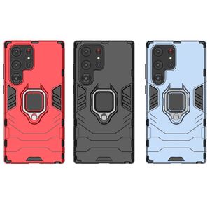 Casos de suc￧￣o de ￭m￣s do suporte de carro para Samsung Galaxy S23 Plus Ultra A14 A04 A04E A54 5G A34 Hybrid Hard Shock Hard PC TPU Ring Defender