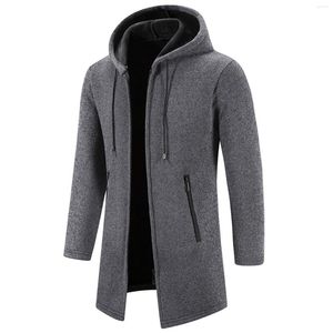 Trench da uomo Autunno e inverno Cashmere Cardigan da uomo Maglione esterno in ciniglia Giacca casual in lana con zip a maniche lunghe all'aperto