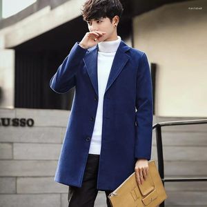 Men's Trench Coats 2022 Casual Wool Blends Business High Quality Long Jackets Men Leisure Overcoat Male Fit 5XL