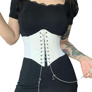 Kemerler Kadın Seksi Kummerbunds Underbust Gotik Korse Üst Eğri şekillendirici Modelleme Kayış Zayıflama Bel Dantel Korsetleri Bustiers