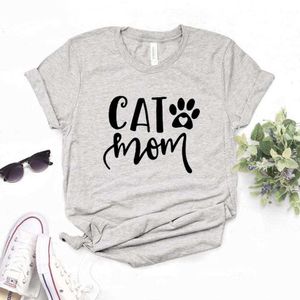 Gato mãe pata impressão feminina camiseta feminina tshirts casual para lady yong menina top tee 6