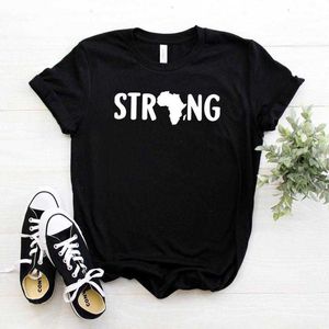 Africa Strong Print Women Tee Hipster Funny T-shirt Lady Yong Girl Top Drop Ship