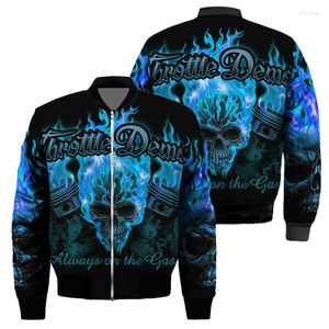 Men's Jackets Men's Winter Coats Zippered Y2K Harajuku Anime Gothic Korean Style Loose Flame Skull Printed Luxury Jacket Top Gun JacketA