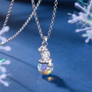 Colares pendentes Cocom moda moda fofa boneca de neve feminina de colar com cristal austríaco Luxury Christmas Jewelry Gift para namorada