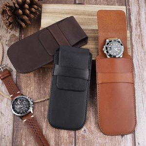 Watch Boxes Genuine Leather Box Bracelet Storage Bag Luxury Portable Organizer Travel Case For Men Women Lovers