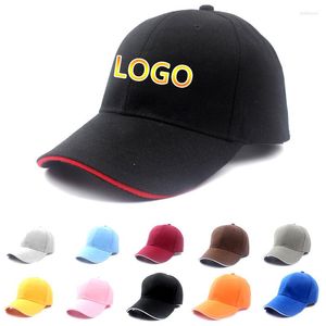 BERETS LOGO Custom Cotton Women Baseball Caps Men Hip Hop Hop Cappello camionista regolabile da corsa casual da corsa per la protezione solare papà cappelli da papà