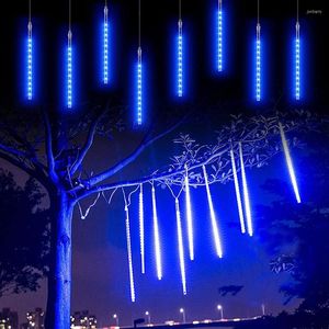 Corde Thrisdar 50 CENTIMETRI 8 Tubo LED Pioggia di Meteoriti Pioggia Luce Goccia Impermeabile Ghiacciolo Neve Che Cade Goccia di Pioggia Per Matrimonio albero di Natale Decor