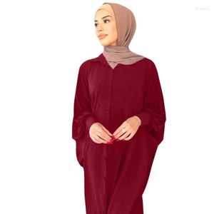 Ethnic Clothing Women Elegant Muslim Long Dress Bat Shirt Shape Islamic Body Covering Festival Prayer Cloth Femme Formal Robe